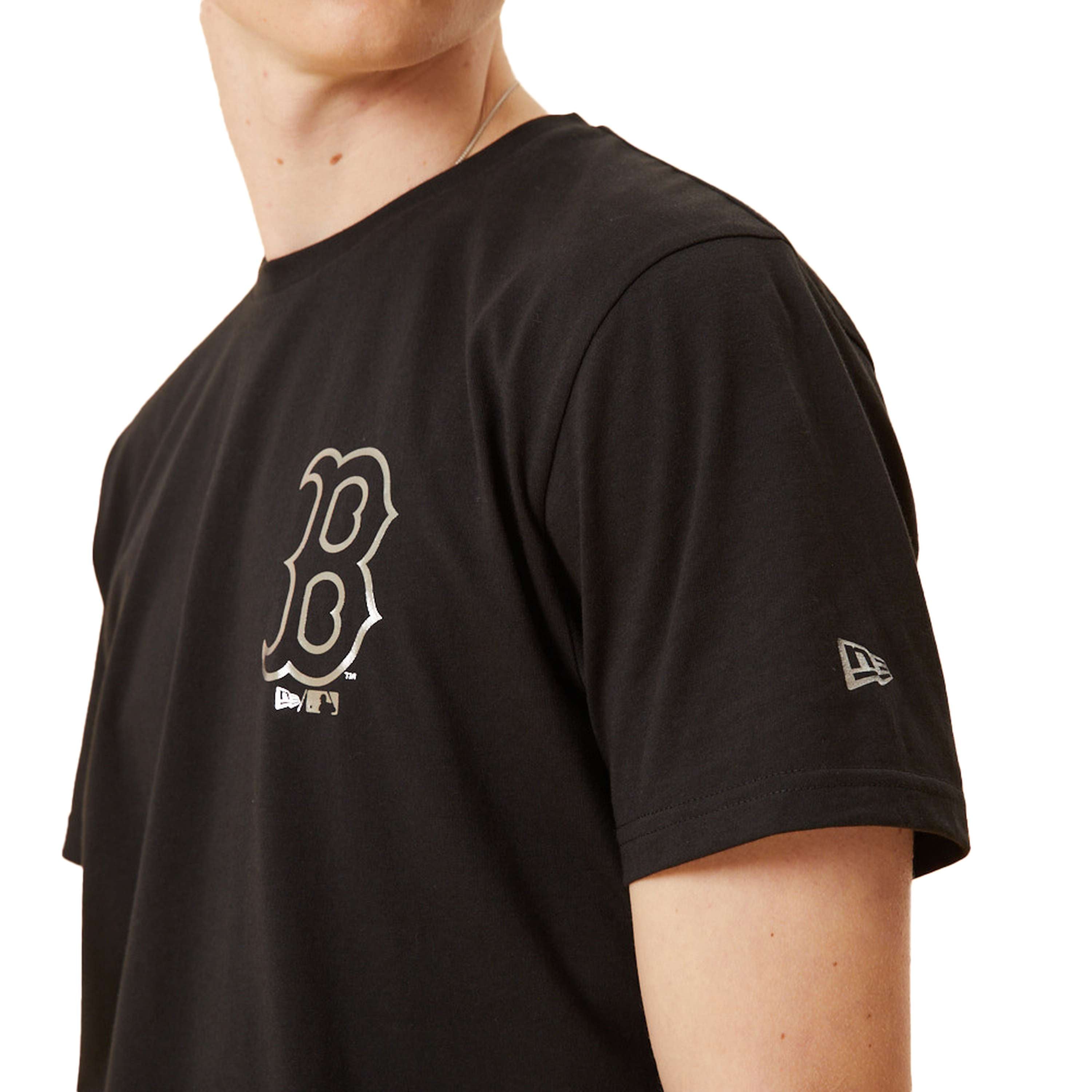 New Era - MLB Boston Red Sox Team Logo Metallic Print T-Shirt - Schwarz