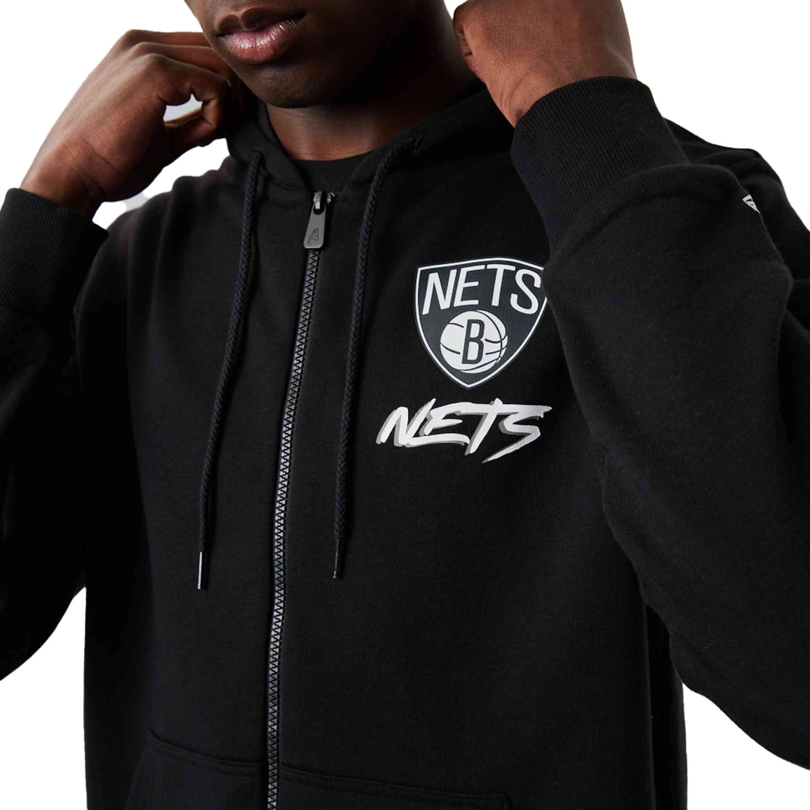 New Era - NBA Brooklyn Nets Script Graphic Zip Hoodie