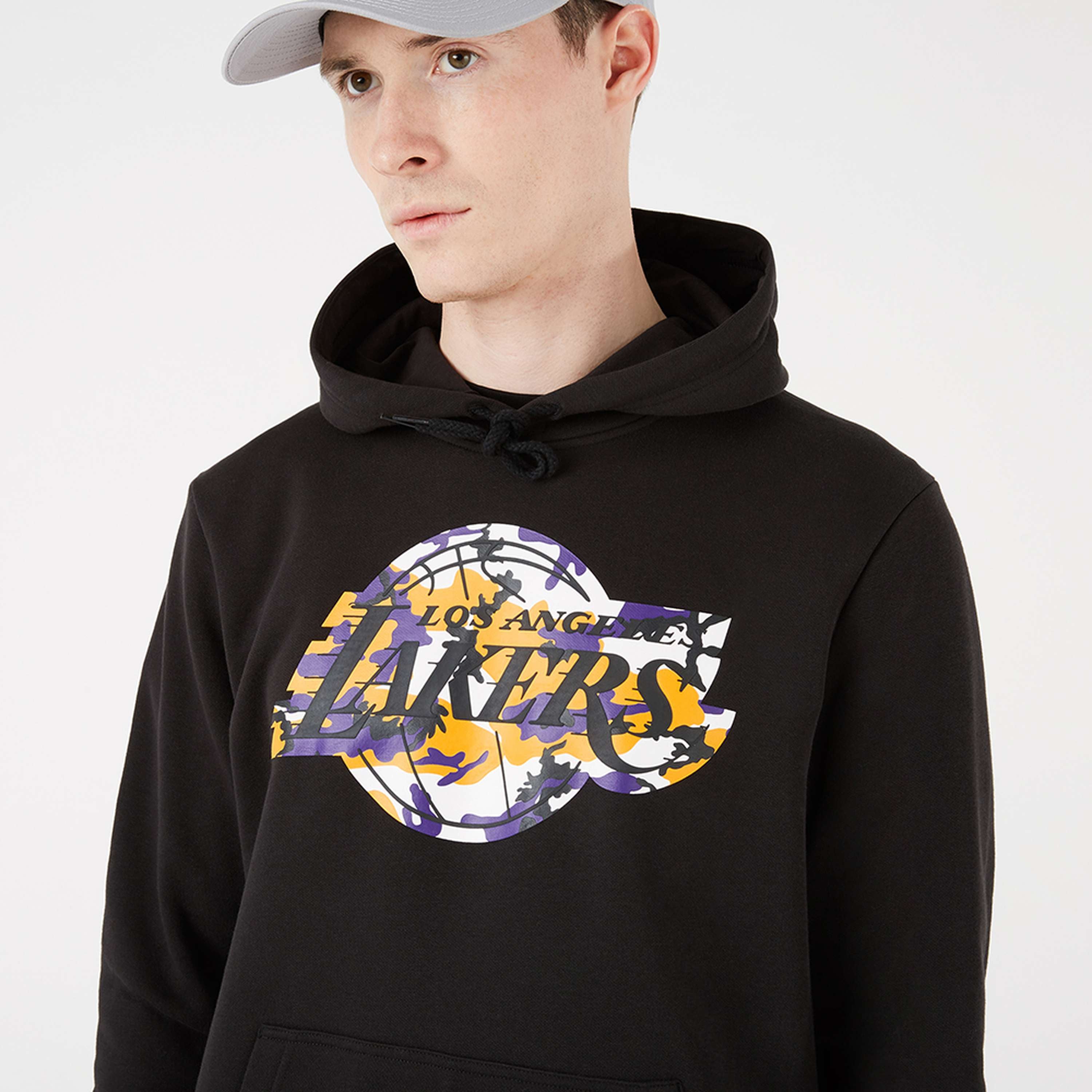 New Era - NBA Los Angeles Lakers Infill Team Logo Hoodie - Schwarz