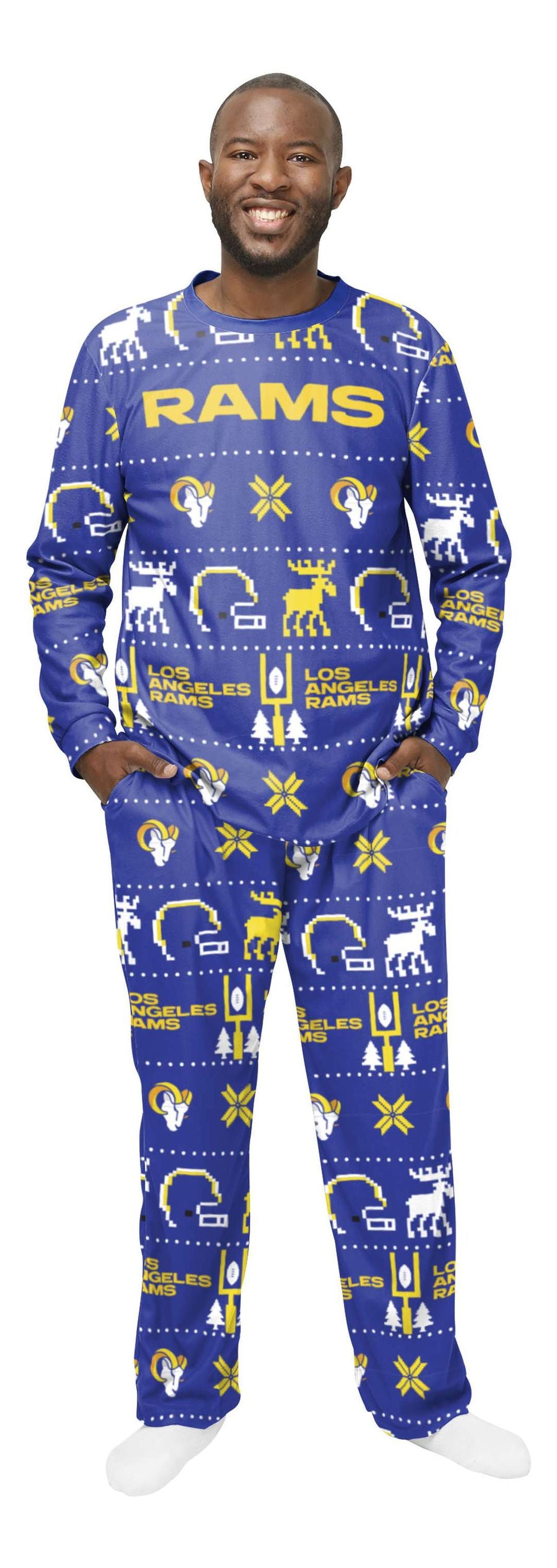 FOCO - NFL Los Angeles Rams Crewneck Ugly Pajama Schlafanzug - Mehrfarbig