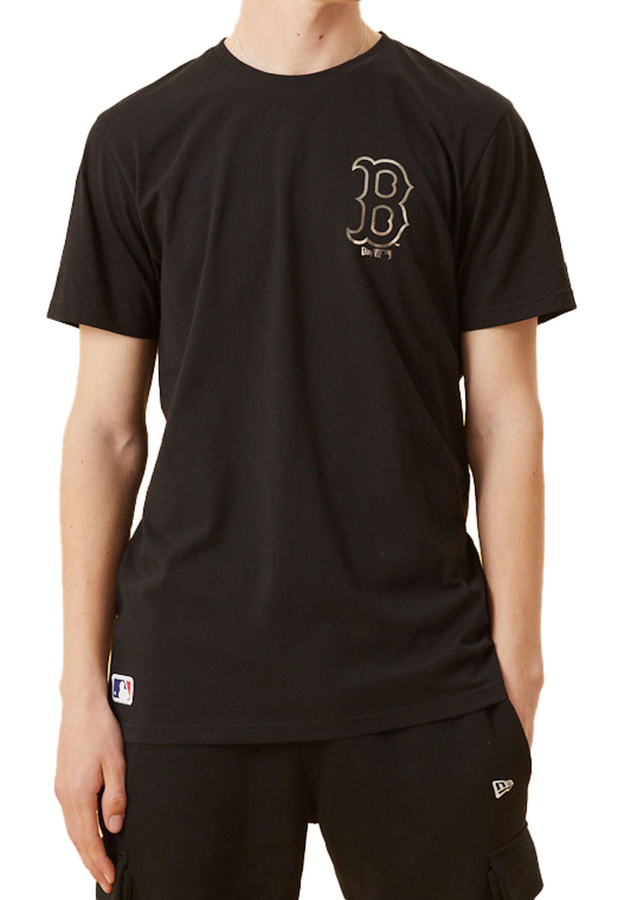 New Era - MLB Boston Red Sox Team Logo Metallic Print T-Shirt - Schwarz