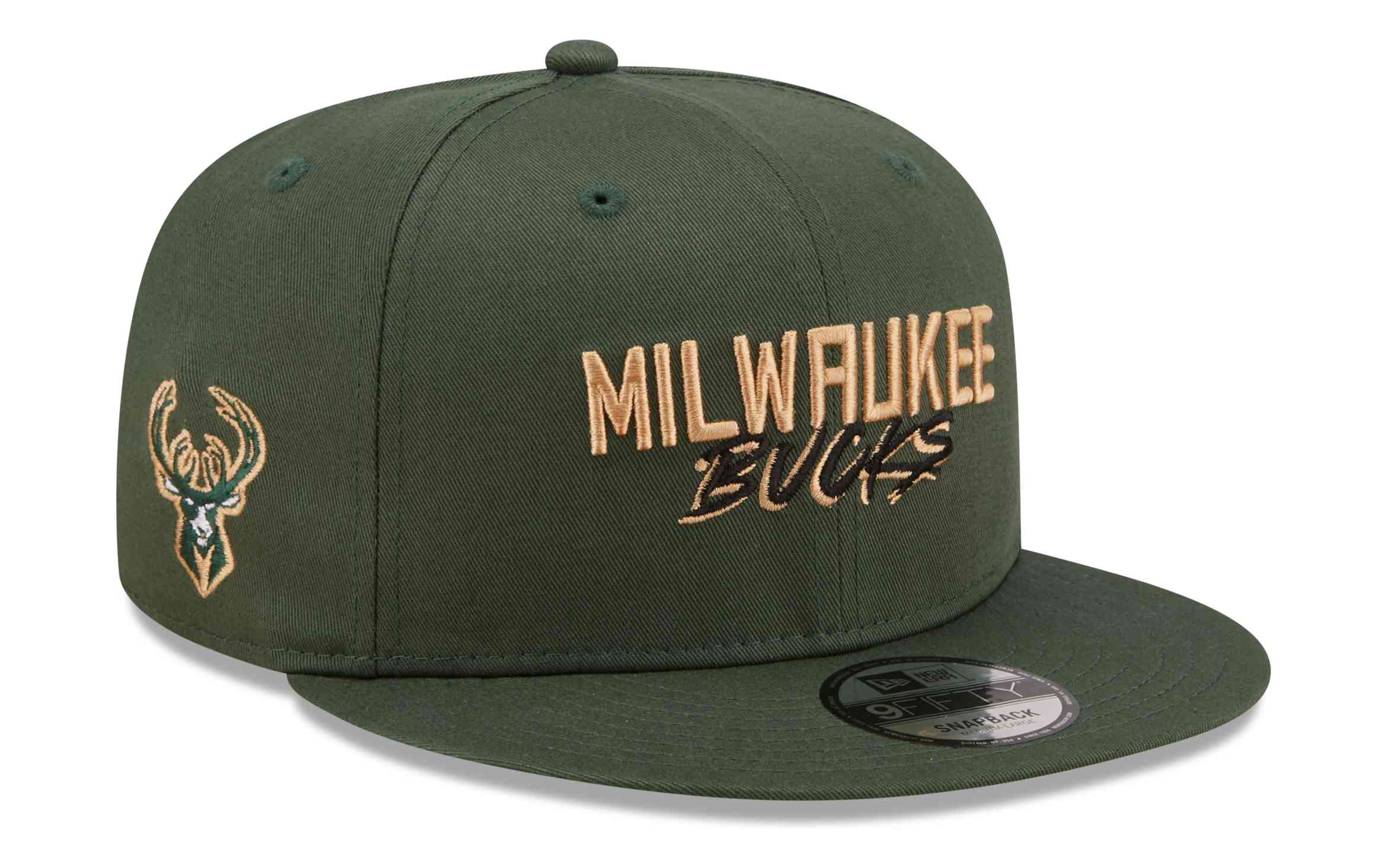 New Era - NBA Milwaukee Bucks Script Team 9Fifty Snapback Cap