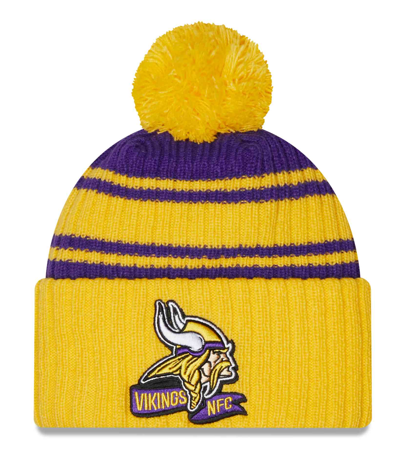 New Era - NFL Minnesota Vikings 2022 Sideline Sport Knit Bobble Beanie