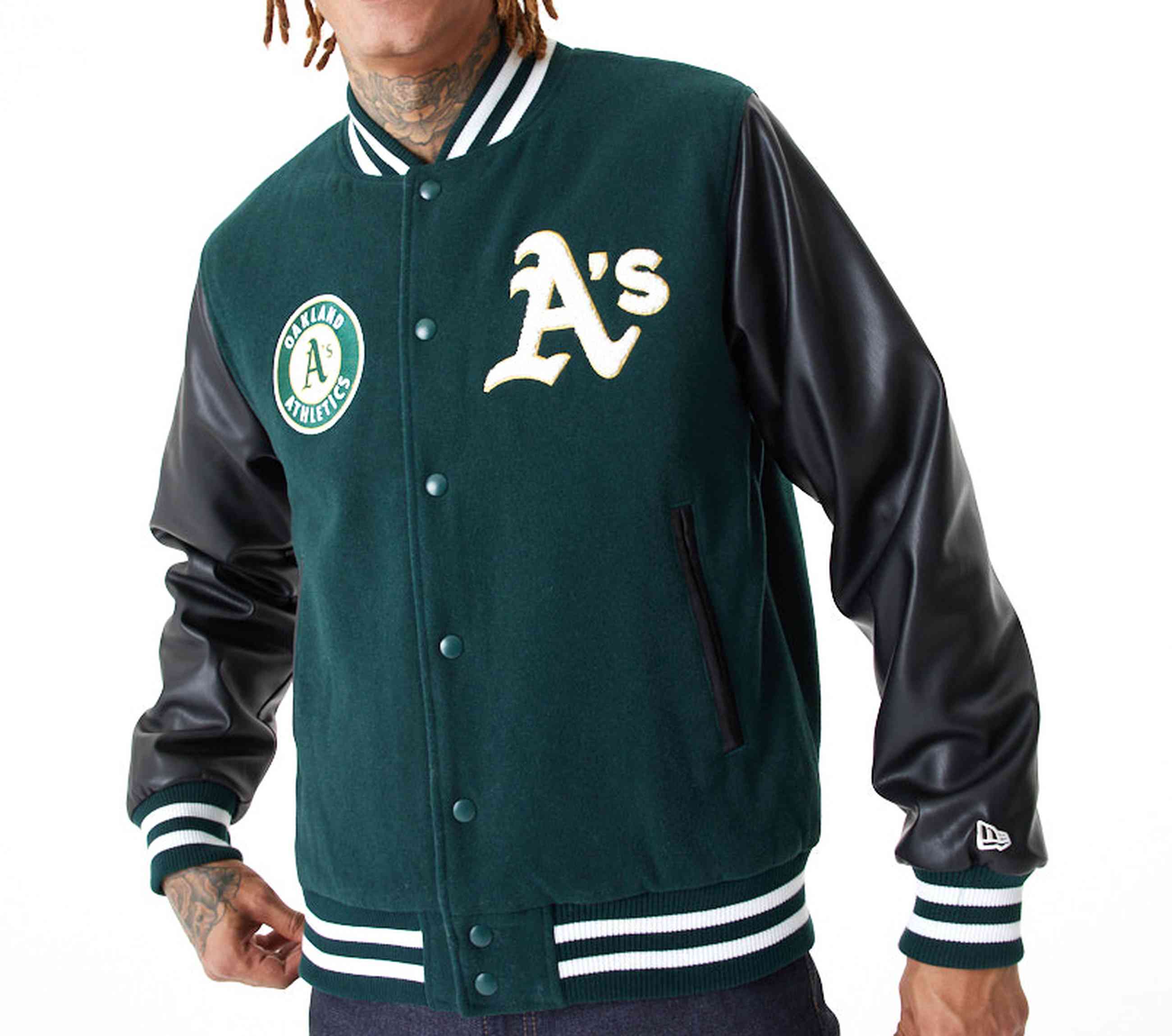 Jacket New Era Oakland Athletics Mlb Large Logo Varsity Jacket