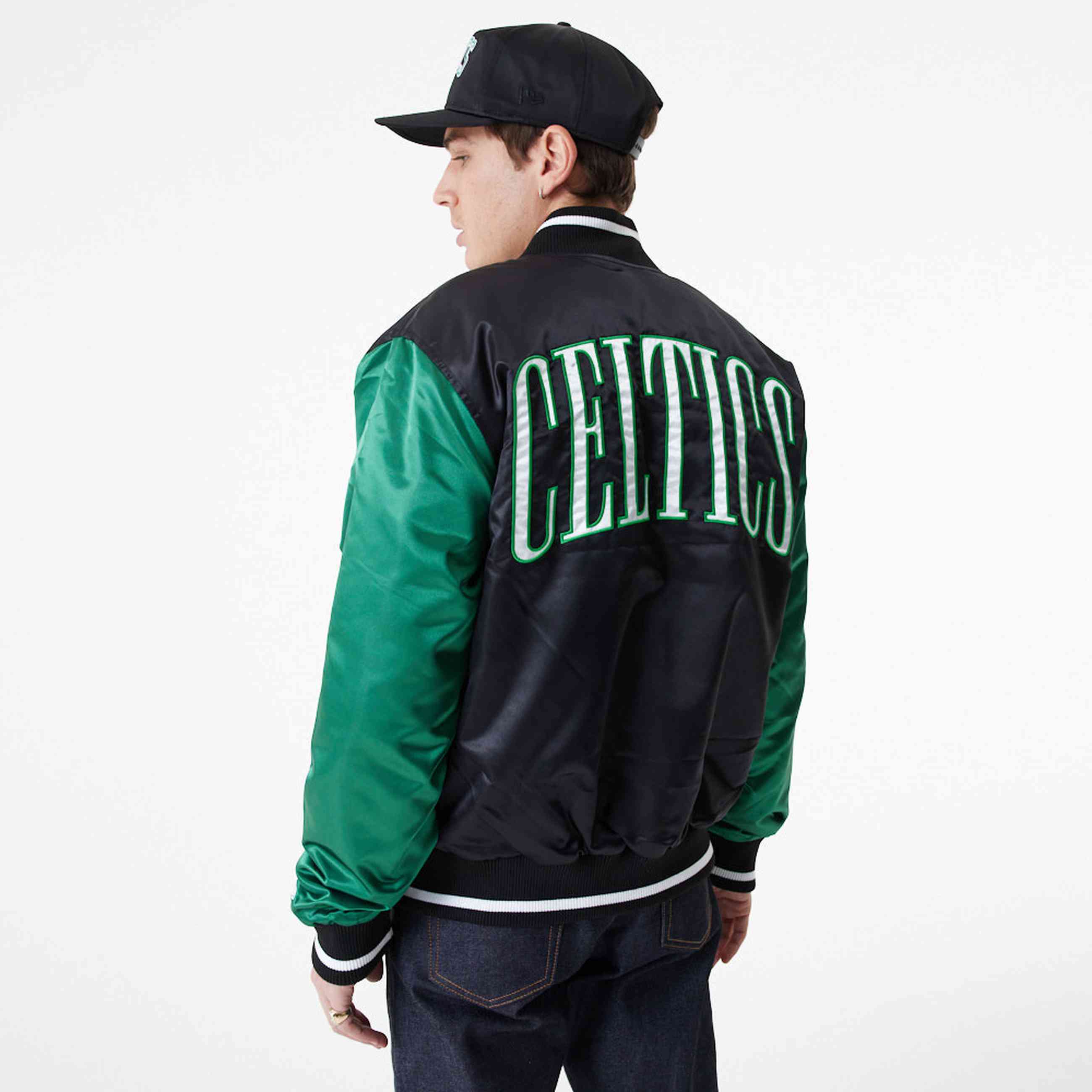 New Era - NBA Boston Celtics Satin Bomber Jacke