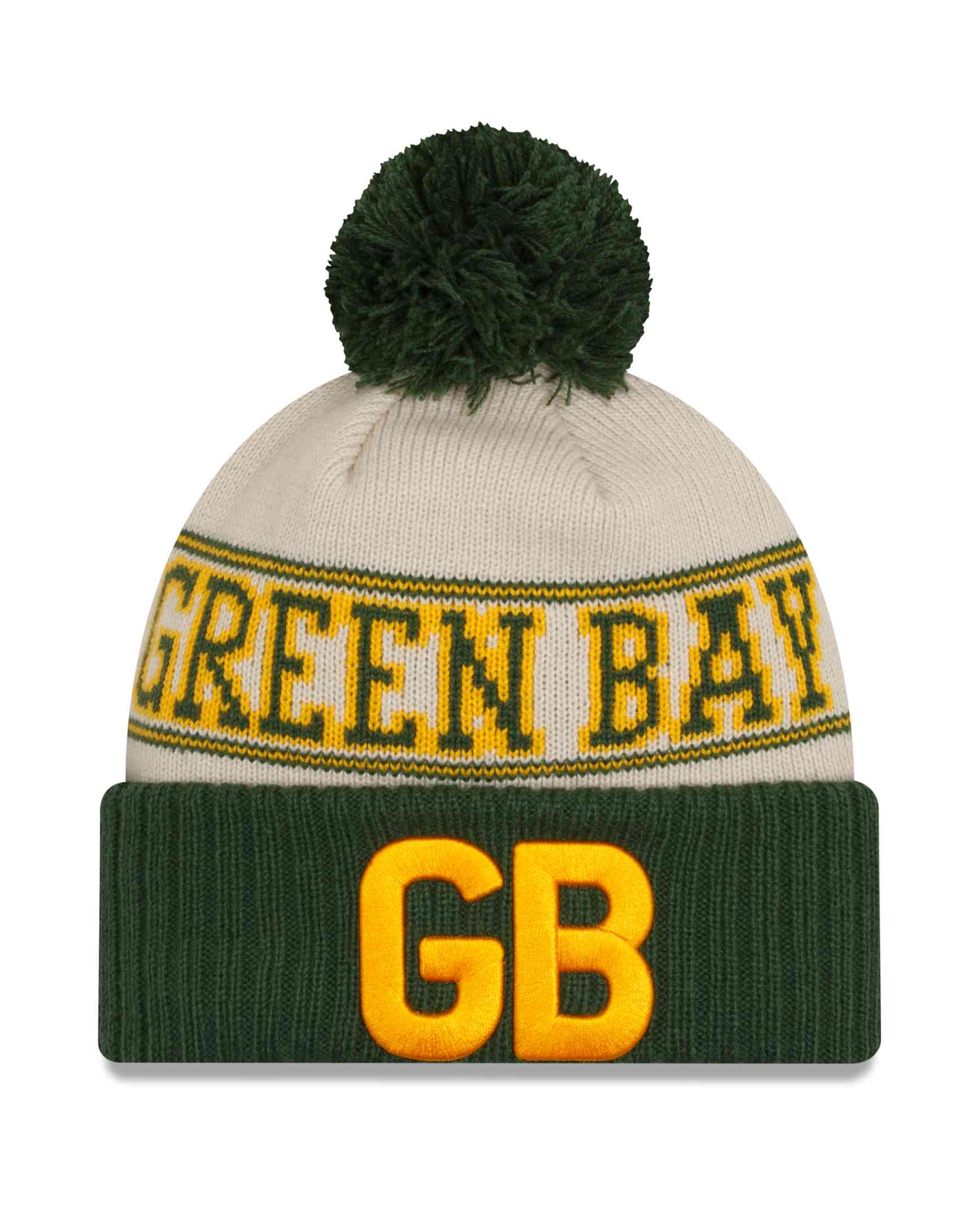 New Era - NFL Green Bay Packers 2023 Sideline Historic Knit Bobble Beanie