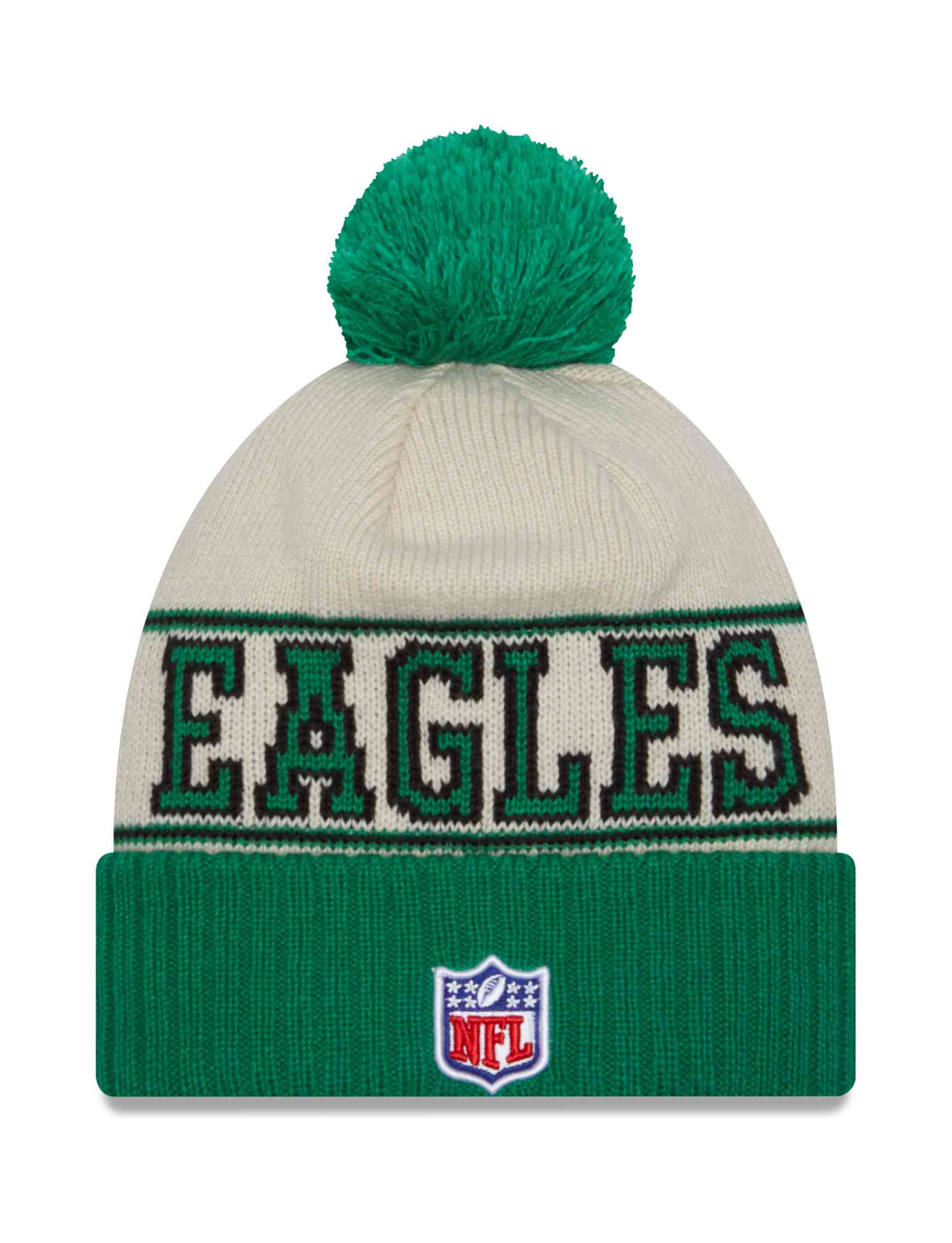New Era - NFL Philadelphia Eagles 2023 Sideline Historic Knit Bobble Beanie