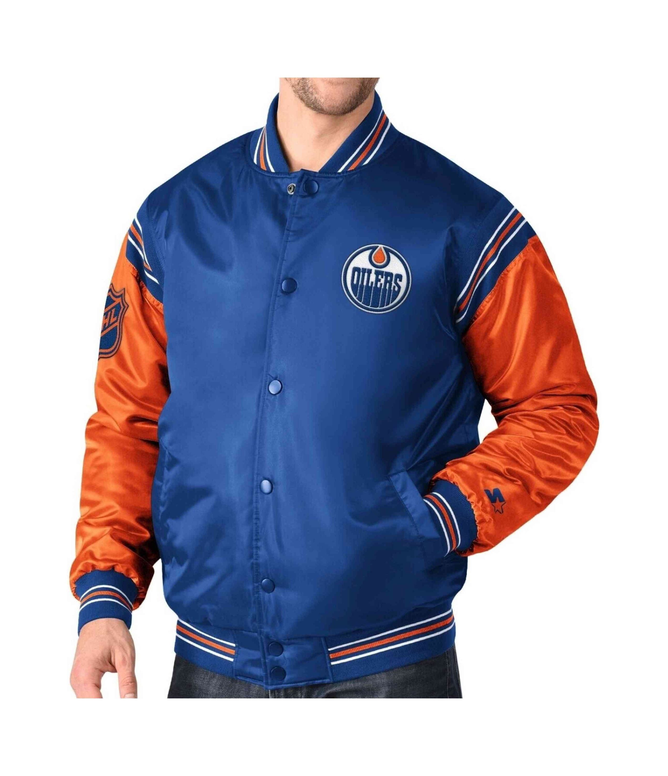 Starter - NHL Edmonton Oilers Satin Varsity Jacke